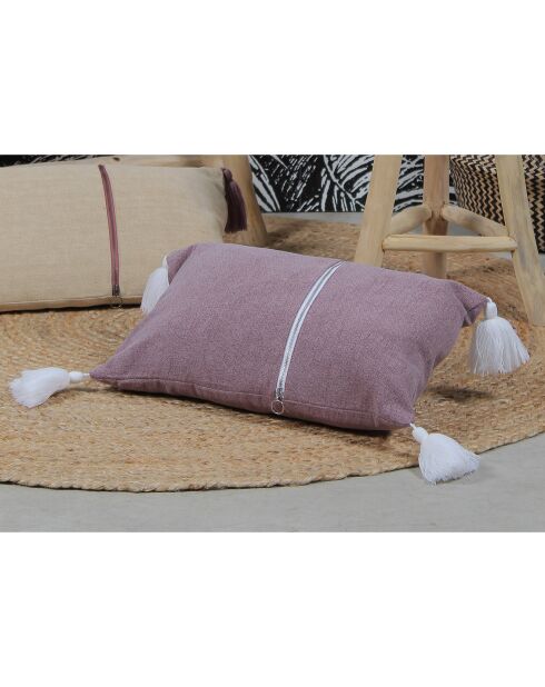 Cuscino rosa antico in cotone lavato - 50x30 cm