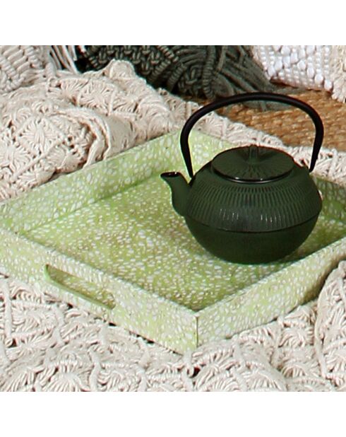 Wit/groen Tulum eierschaalbakje - 35x35 cm