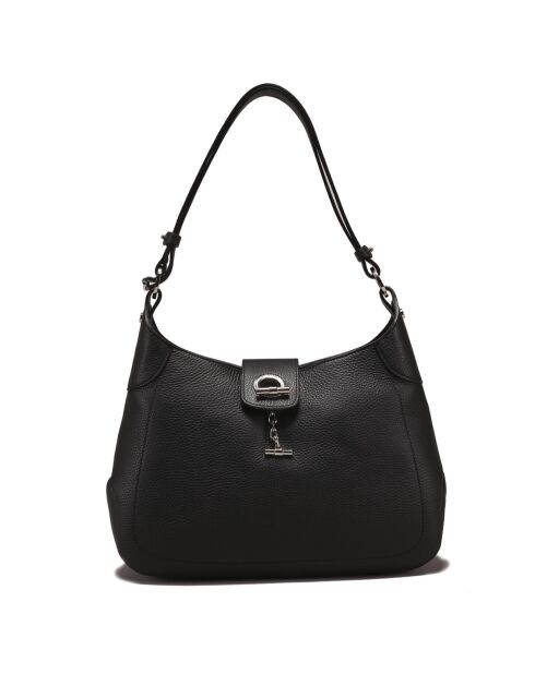 Sac porté épaule en Cuir Paris noir - 32x30x8 cm