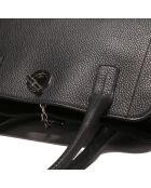 Sac porté épaule en Cuir Paris noir - 33x20x15 cm
