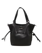 Sac porté épaule Paris en Cuir noir - 23x24x12 cm