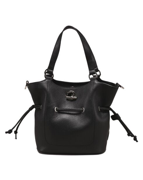 Sac porté épaule Paris en Cuir noir - 23x24x12 cm