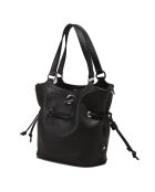 Sac porté épaule Paris en Cuir noir - 23x24x12 cm