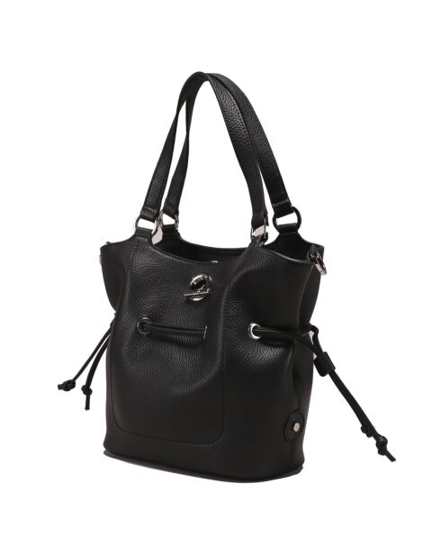 Sac porté épaule Paris en Cuir noir - 23x24x12 cm