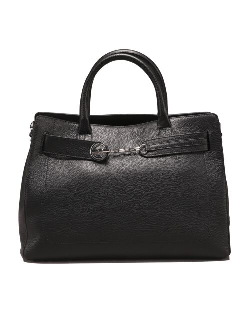 Sac à main en Cuir Paris noir - 38x28x14 cm