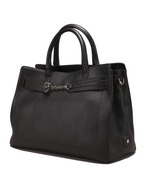 Sac à main en Cuir Paris noir - 38x28x14 cm