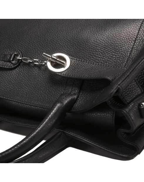 Sac à main en Cuir Paris noir - 38x28x14 cm