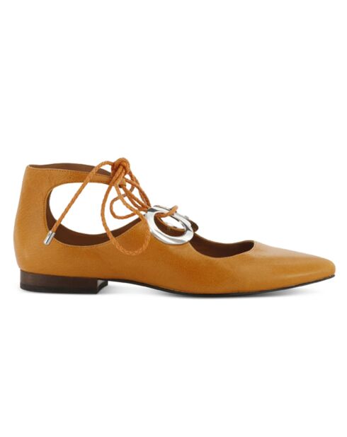 Ballerines en Cuir Liam camel