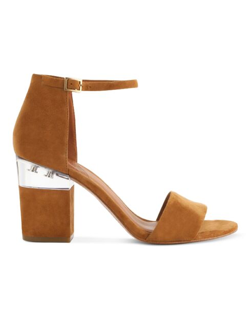 Sandales en Velours de Cuir Scarlett camel - Talon 8.5 cm