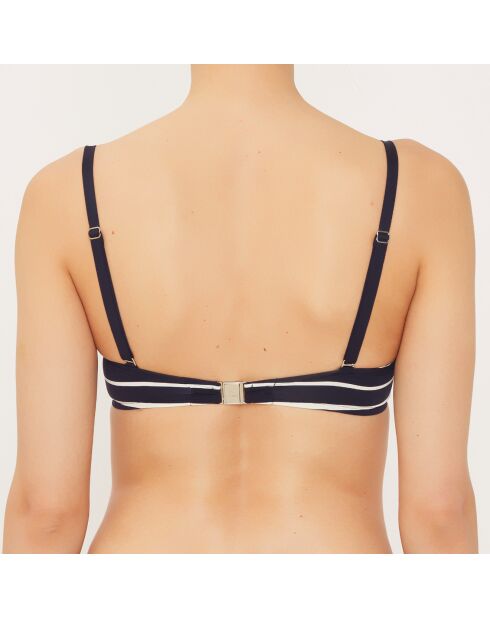 Top da bagno con fascia in conchiglia blu