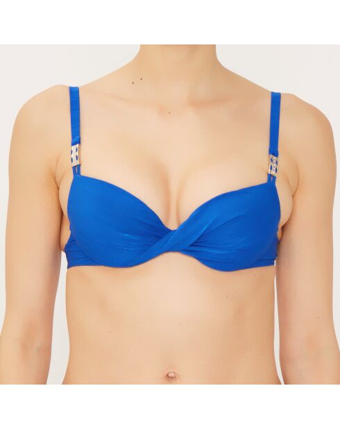 Top de baño Swarovski® azul con forma de cesta con forma de joya Swarovski®