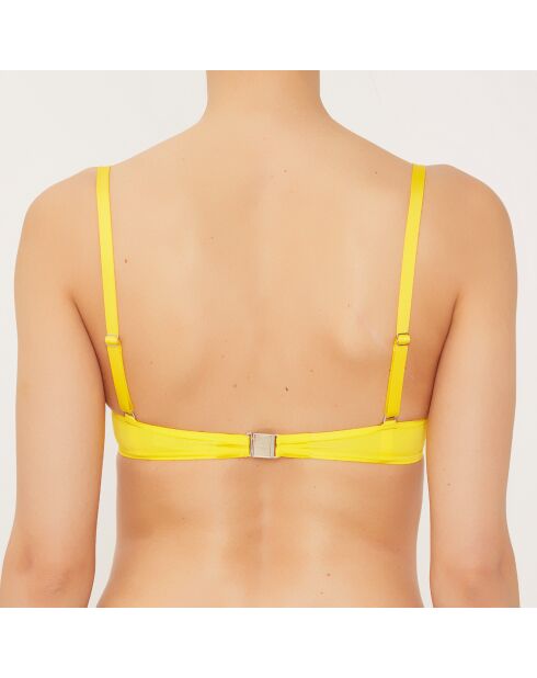 Top de baño con diadema en forma de concha amarilla