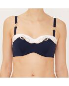 Haut de maillot de bain Bandeau à coques bleu