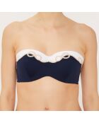 Haut de maillot de bain Bandeau à coques bleu