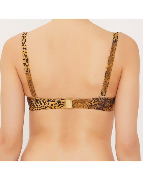 Haut de maillot de bain Bandeau à coques marron