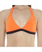 Haut de maillot triangle en Néoprène Ania noir/orange
