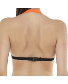 Haut de maillot triangle en Néoprène Ania noir/orange