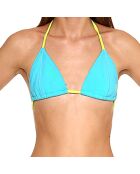 Haut de maillot triangle en Néoprène Bibi turquoise/vert fluo