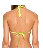 Haut de maillot triangle en Néoprène Bibi turquoise/vert fluo
