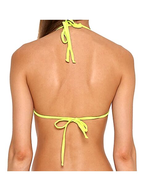 Bibi driehoekige bikinitop in turkoois/fluorescerend groen neopreen