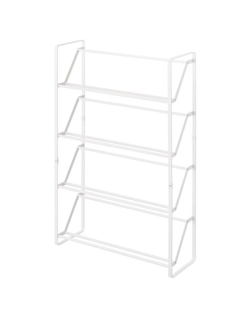 Scaffale per scarpe sottile bianco a 4 ripiani - 53x17,5x80 cm