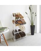 Scaffale per scarpe sottile bianco a 4 ripiani - 53x17,5x80 cm