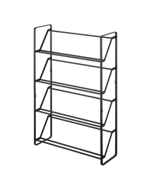 Étagère de rangement pour chaussures 4 étages Slim noire - 53x17.5x80 cm