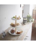 Tosca witte dessertschaal met 3 niveaus - 20x20x24 cm