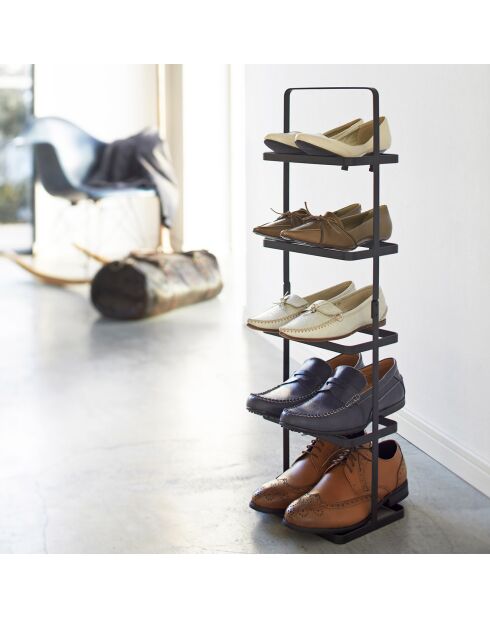 Étagère de rangement pour chaussures Tower noire - 22x18x77.5 cm