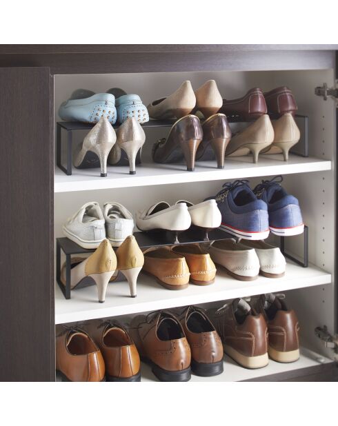 Rangement pour chaussures noir - 60x12x10 cm
