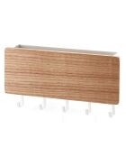 Porte-clés magnétique avec plateau bois clair - 18x3x9.5 cm