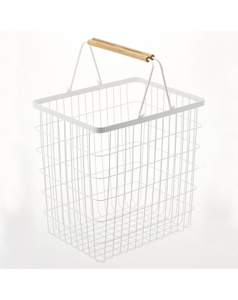 Panier à linge Tosca L blanc - 41.5x31x38.5 cm