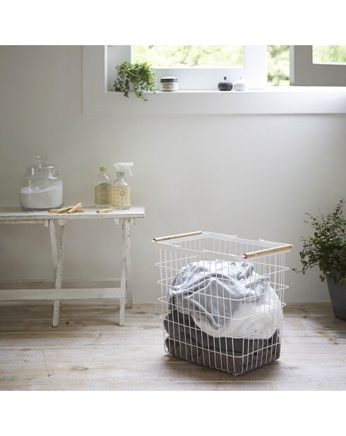 Panier à linge Tosca L blanc - 41.5x31x38.5 cm