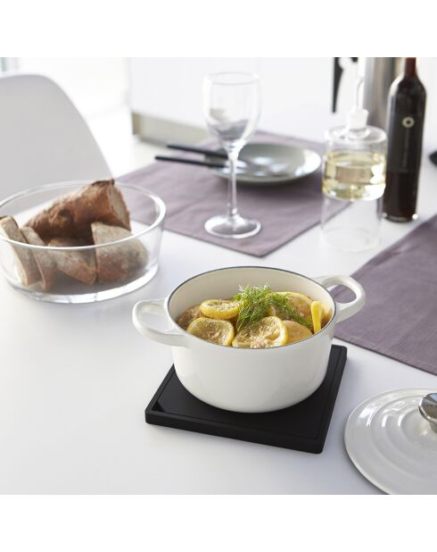 Silicum Tower Square zwarte onderzetter - 15x15 cm