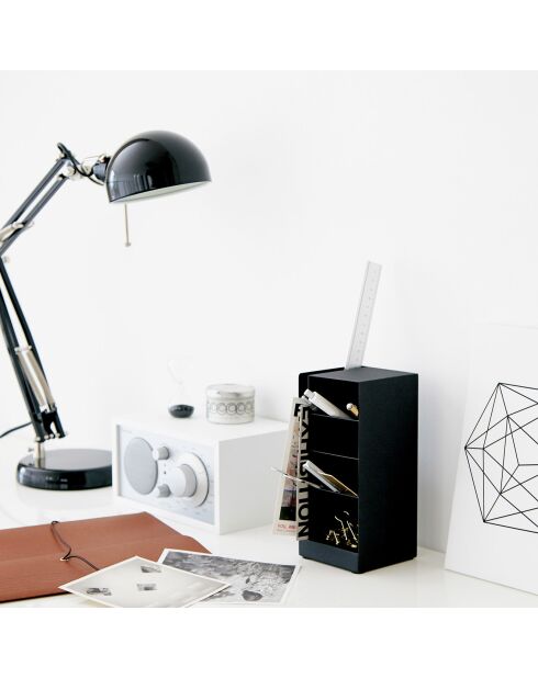 Rangement pour bureau noir - 9x9x20 cm