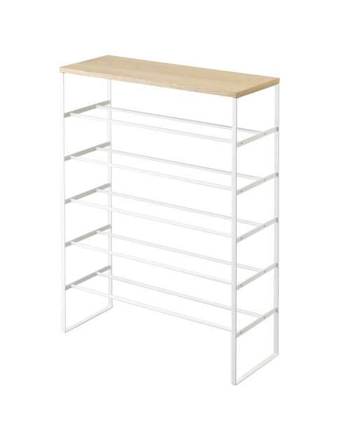 Scarpiera con supporto a 6 ripiani bianca - 66x25x87 cm