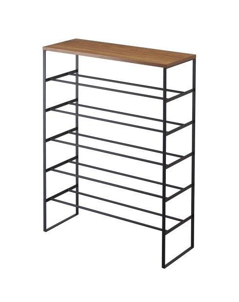 Étagère pour chaussures avec support 6 étages noire - 66x25x87 cm
