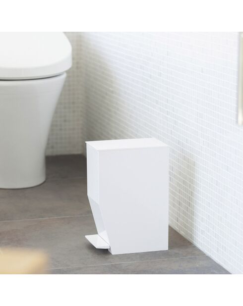 Poubelle pour salle de bain blanche - 12x19x27.5 cm