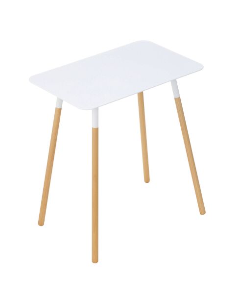 Table d'appoint rectangulaire blanche - 45x30x50 cm