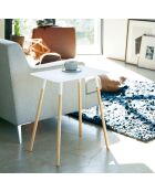Mesa auxiliar rectangular blanca - 45x30x50 cm