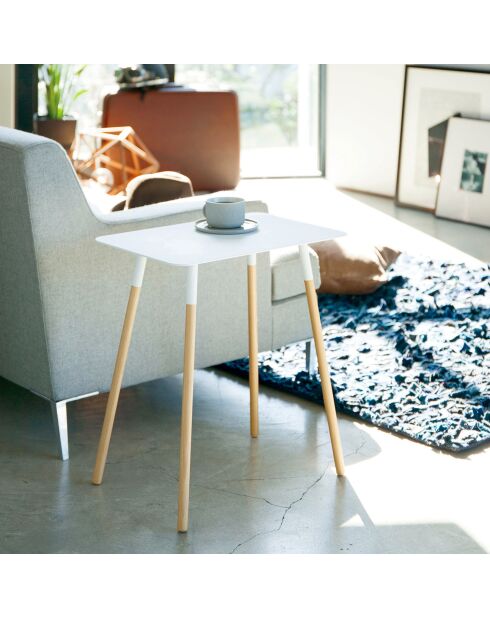 Table d'appoint rectangulaire blanche - 45x30x50 cm