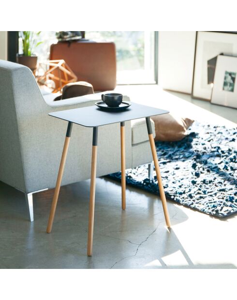 Table d'appoint rectangulaire noire - 45x30x50 cm