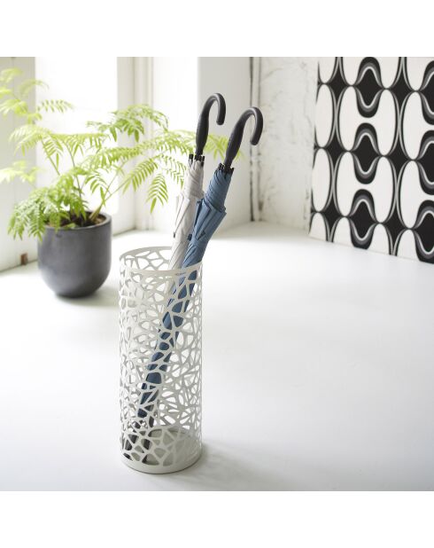 Porte-parapluies rond Nest blanc - 19x19x46.5 cm