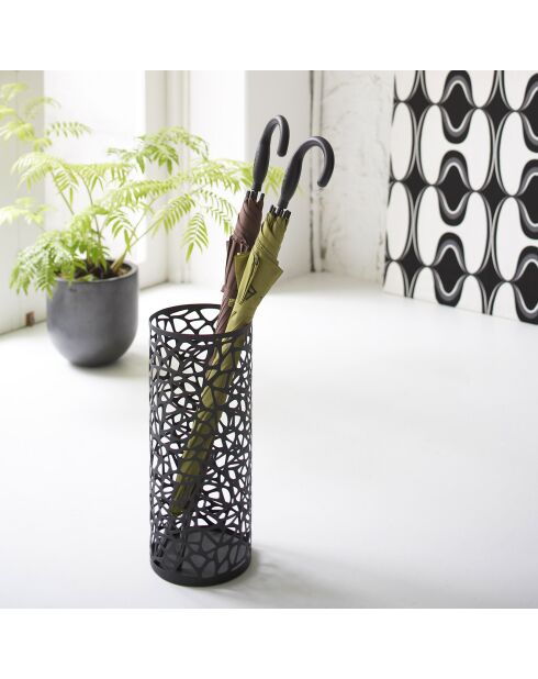 Porte-parapluies rond Nest noir - 19x19x46.5 cm