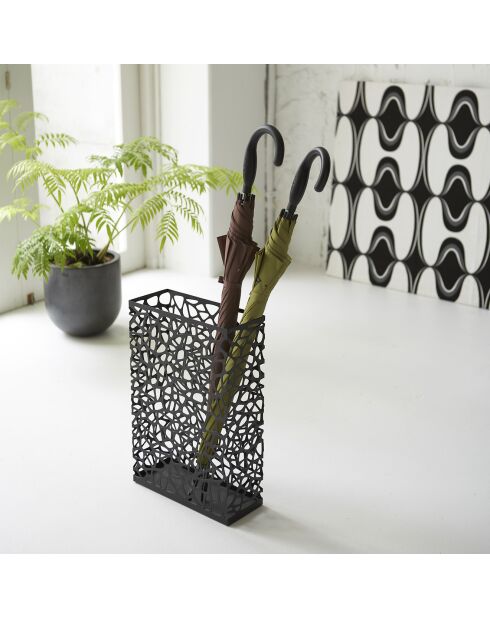 Porte-parapluies rectangle Nest noir - 30x12x45 cm