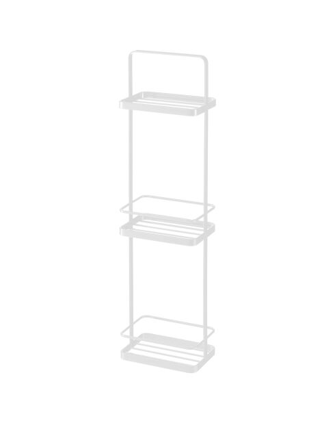 Étagère de rangement pour salle de bain 3 étages blanche - 18x12x67 cm