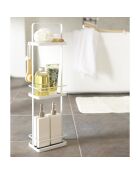 Étagère de rangement pour salle de bain 3 étages blanche - 18x12x67 cm