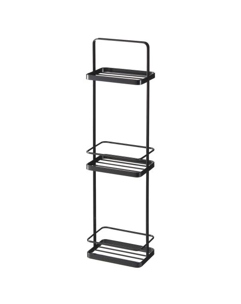 Étagère de rangement pour salle de bain 3 étages noire - 18x12x67 cm