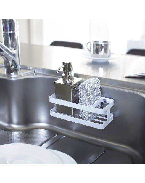 Soporte para jabón/esponja blanco - 18x8x6 cm