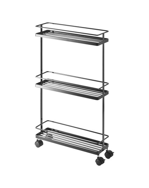Chariot de rangement pour cuisine Tower Slim noir - 38x12x66 cm